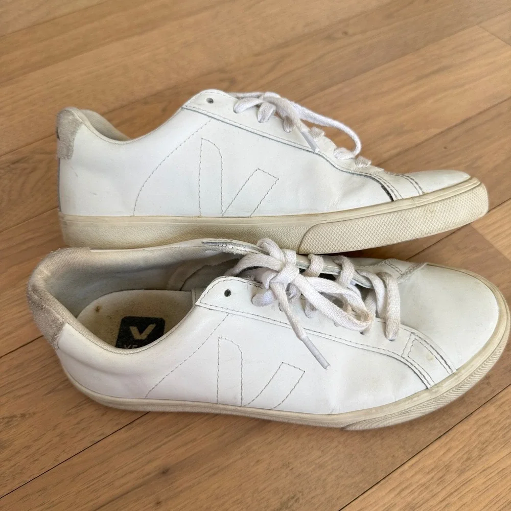 Veja Esplar Leather Sneakers Extra White Womens US 8 EUR 39 Low Top Shoes - Picture 3 of 12